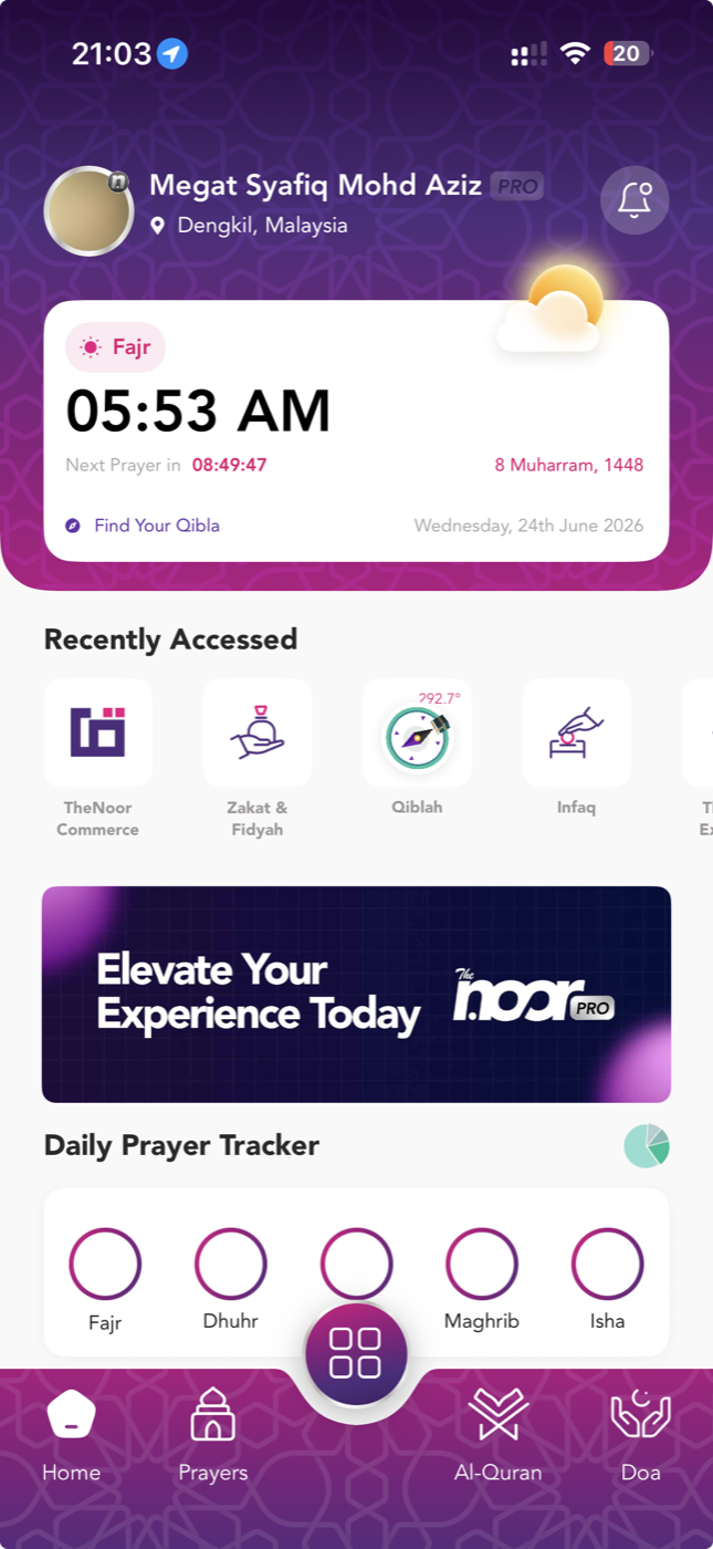 TheNoor, mobile view